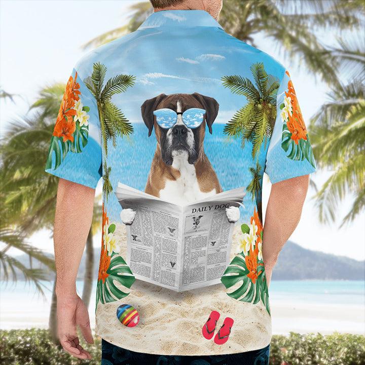 Boxer Hawaii Shirt - Summer Beach Tropical Leaves Hawaii Shirt - Perfect Gift For Dog Lovers Friend, Family - Image 3