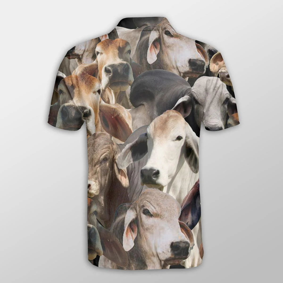 Brahman Men Polo Shirts For Summer - Brahman Herd Pattern Button Shirts For Men - Perfect Gift For Brahman Lovers, Cattle Lovers - Image 3