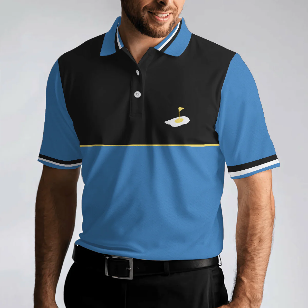 Breakfast Ball Short Sleeve Golf Polo Shirt, Steak Golf Hole And Flag Polo Shirt, Best Golf Shirt For Men - Image 6