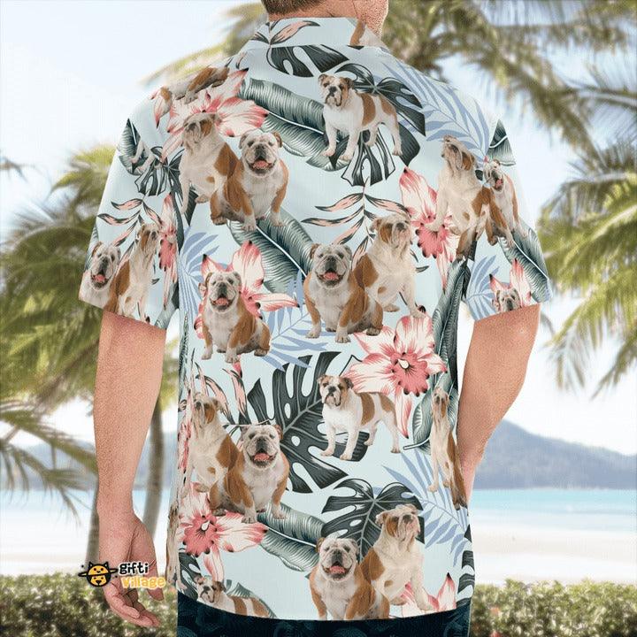 Bulldog Aloha Hawaiian Shirt, Bulldog Tropical Pattern Hawaiian Shirt, Bulldog Aloha Shirt For Summer - Perfect Gift For Men, Women, Dog Lover, Friend - Image 3