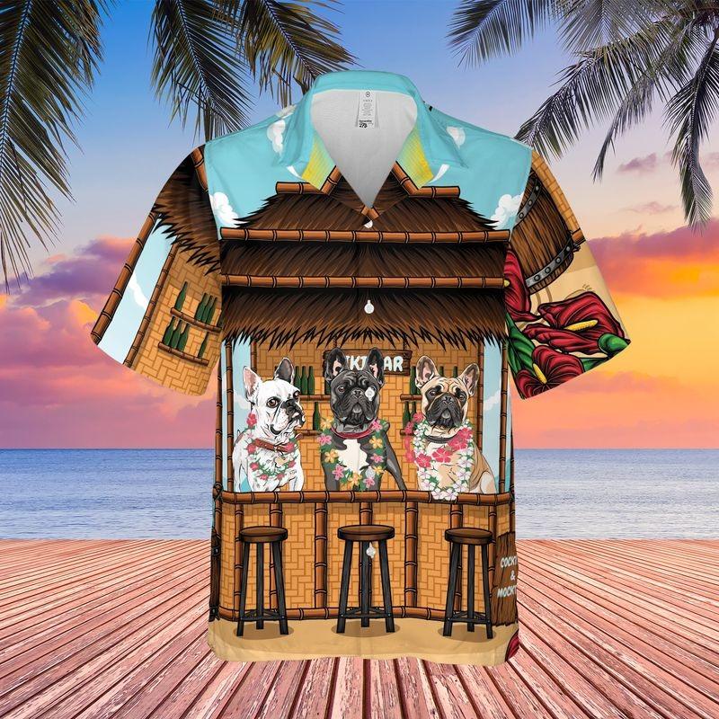 Bulldog Aloha Hawaiian Shirt - Tropical Leaves House Hawaiian Shirt, Bulldog Holiday Beach Hawaiian - Perfect Shirt For Men & Women, Bulldog Lover - Image 3
