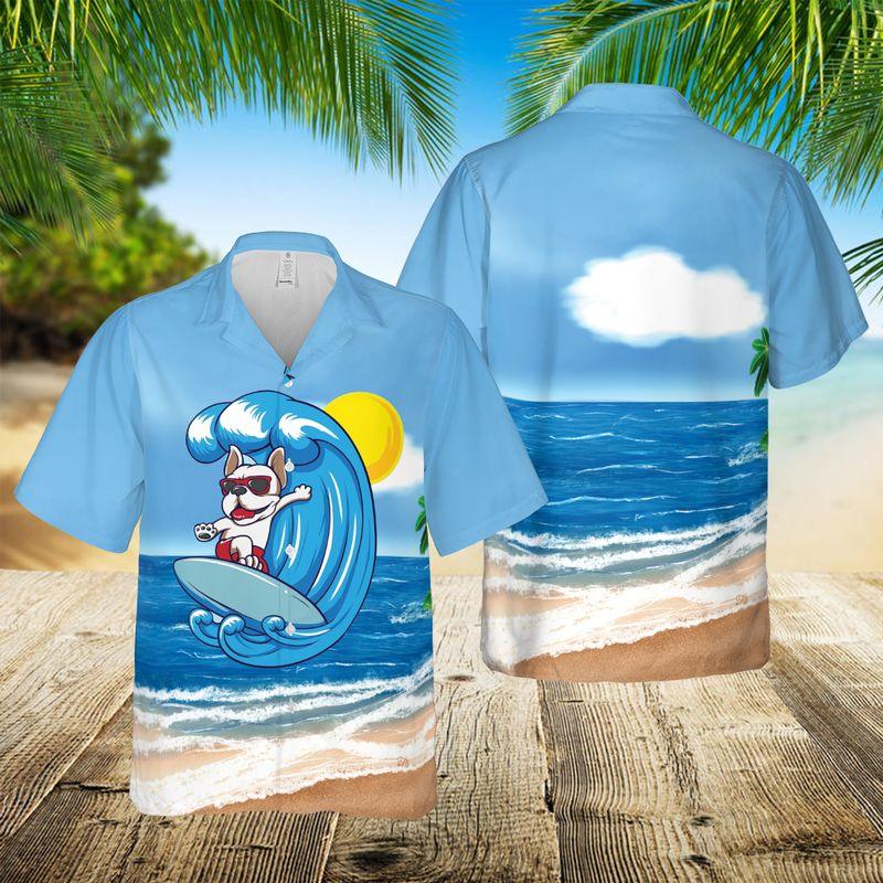 Bulldog Aloha Hawaiian Shirts For Summer, Dog Surfing Hawaiian Set Holiday For Men Women, Gift For Dog Lovers, Dog Owner, Dog Mom Dad - Image 2