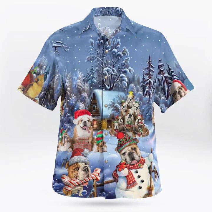 Bulldog Christmas Hawaii Shirt - Dog Hawaii Shirt - Perfect Gift For Dog Lovers, Friend, Family - Image 2