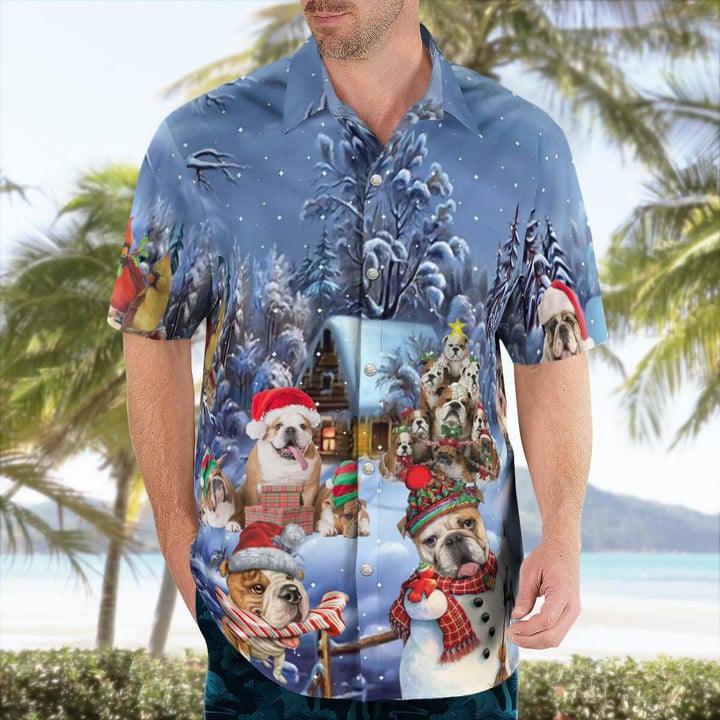 Bulldog Christmas Hawaii Shirt - Dog Hawaii Shirt - Perfect Gift For Dog Lovers, Friend, Family - Image 3