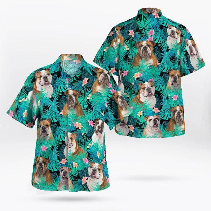 Bulldog Hawaii Shirt - Tropical Leaves Hawaii Shirt For Summer - Perfect Gift For Dog Lovers Friend, Family - Image 4