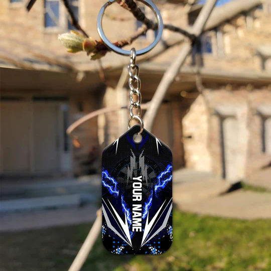 Bullseye Dartboard Thunder Customized Name Viking And Darts Acrylic Keychain - Christmas Gift For Darts Lovers, Darts Team Players - Image 3