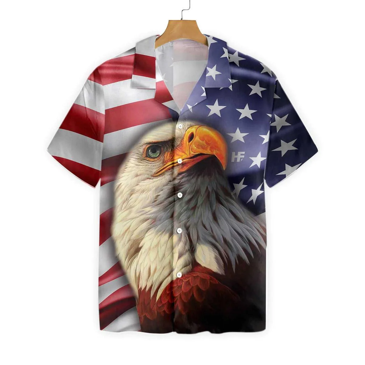 Eagle Hawaiian Shirt, American Eagle USA Flag Aloha Shirt For Men - Perfect Gift For Husband, Boyfriend, Friend, Family - Image 3