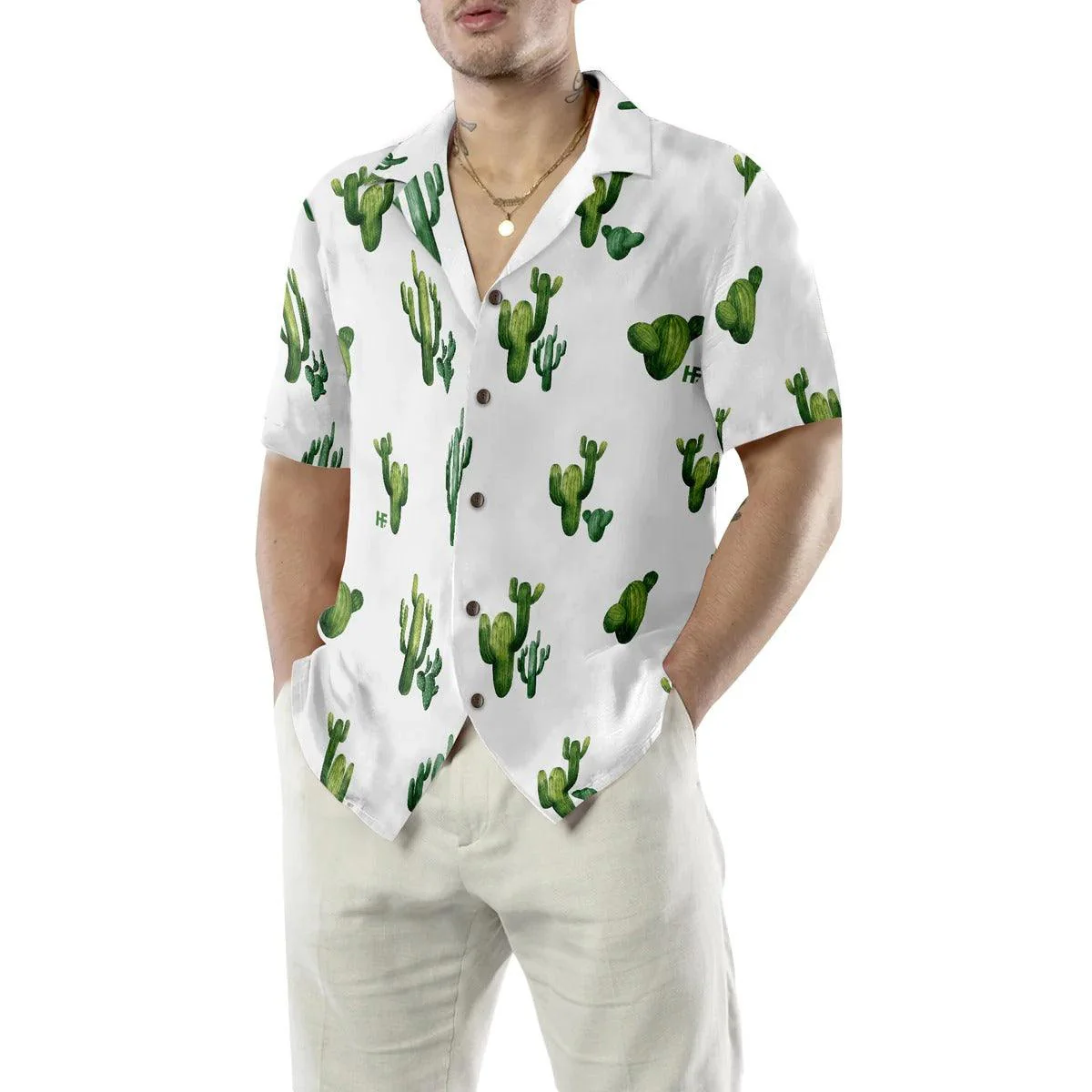 Cactus Aloha Hawaiian Shirt, Cactus Pattern Aloha Shirt, Cactus Aloha Hawaiian Shirt For Summer - Perfect Gift For Men, Women, Friend, Family - Image 5