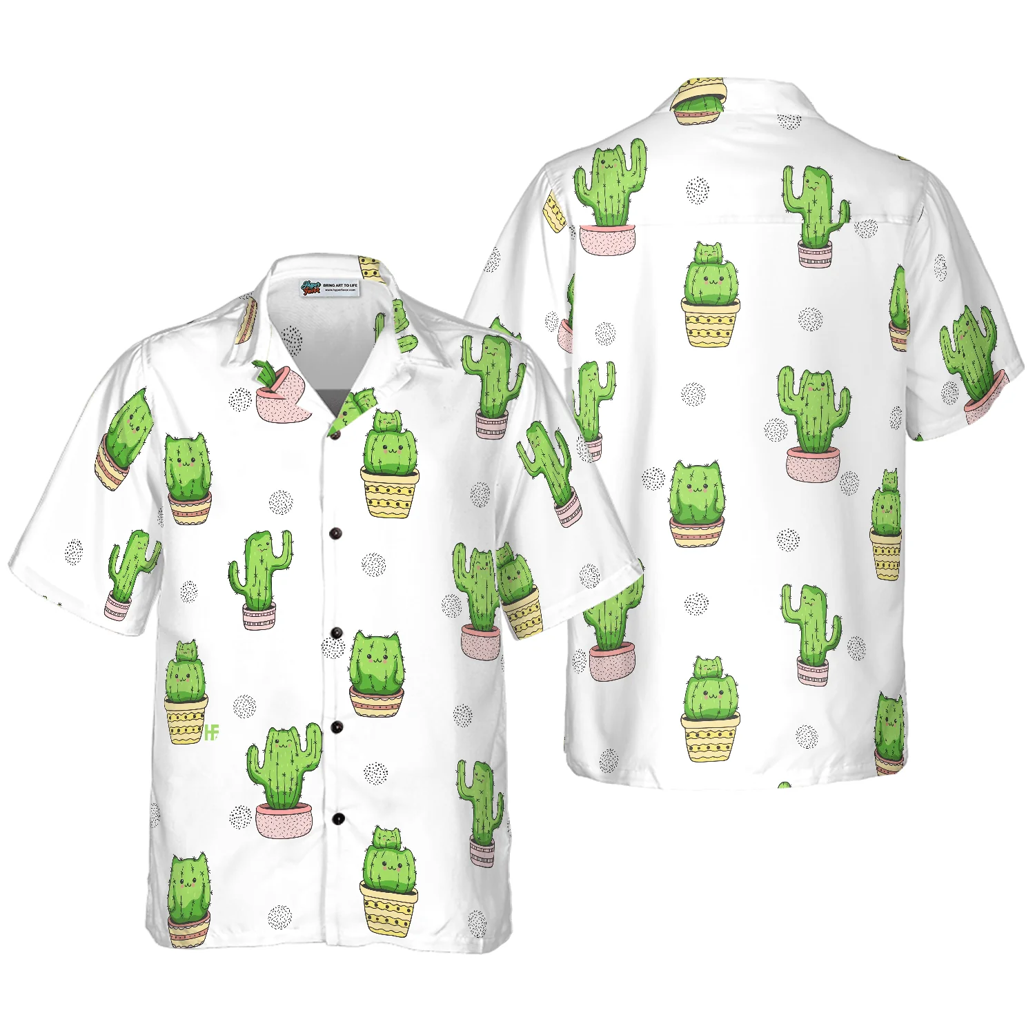 Cactus Cats Aloha Hawaiian Shirt For Summer, Colorful Shirt For Men Women, Perfect Gift For Friend, Team, Family, Cat Lovers