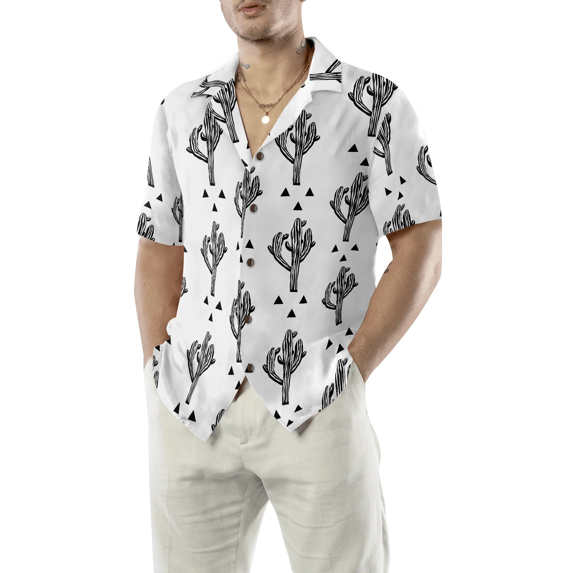 Cactus Seamless Pattern Aloha Hawaiian Shirt For Summer, Colorful Shirt For Men Women, Perfect Gift For Friend, Team, Family - Image 5