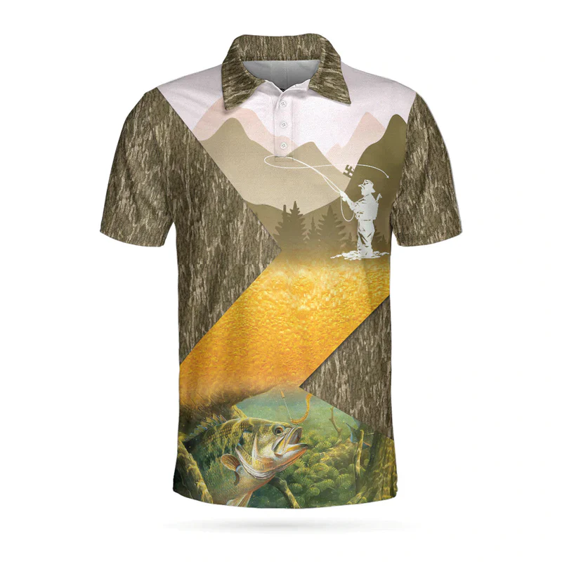 Camo Fishaholic Custom Polo Shirt, Personalized Fishing Polo Shirt For Men I Don't Fish To Add Days To My Life Shirt - Image 3