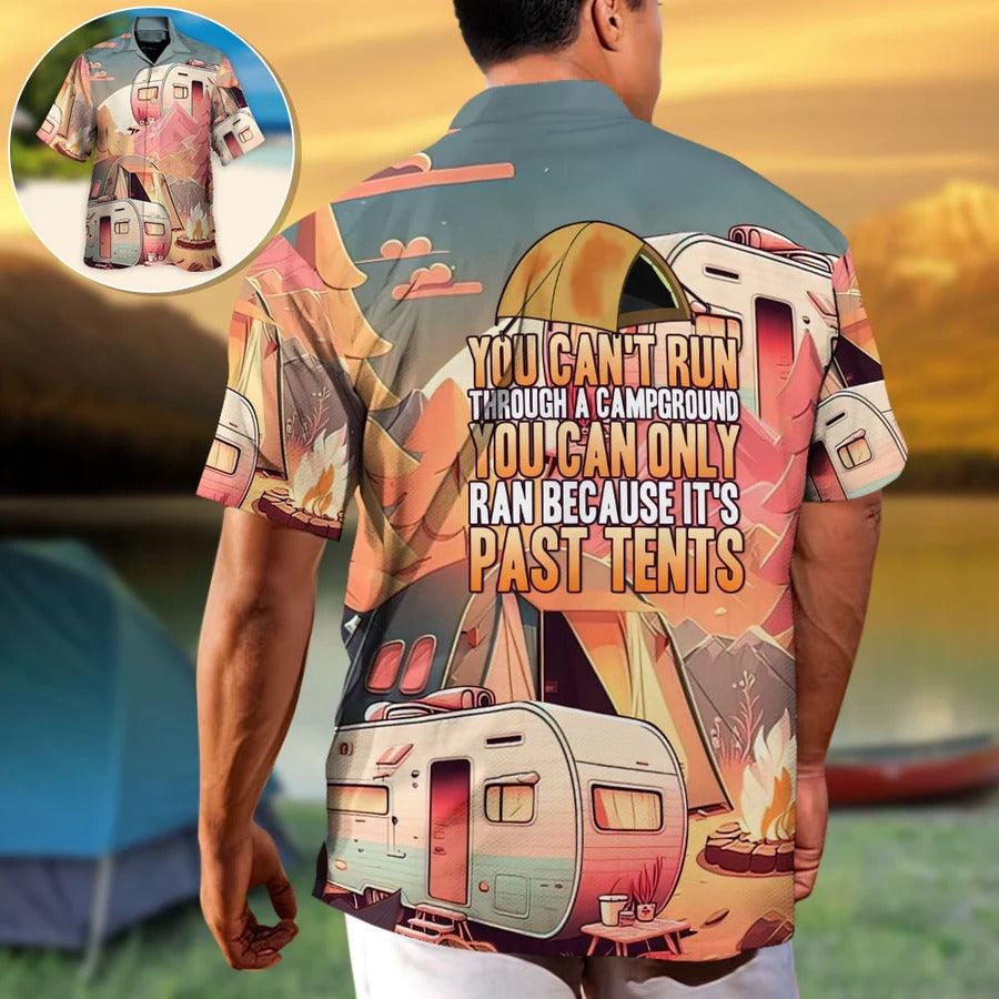 Camping Aloha Shirt, Camping Funny Art Hawaiian Shirt For Summer, Can't Run Through A Campground Shirt - Perfect Gift For Men, Women, Camping Lover - Image 2