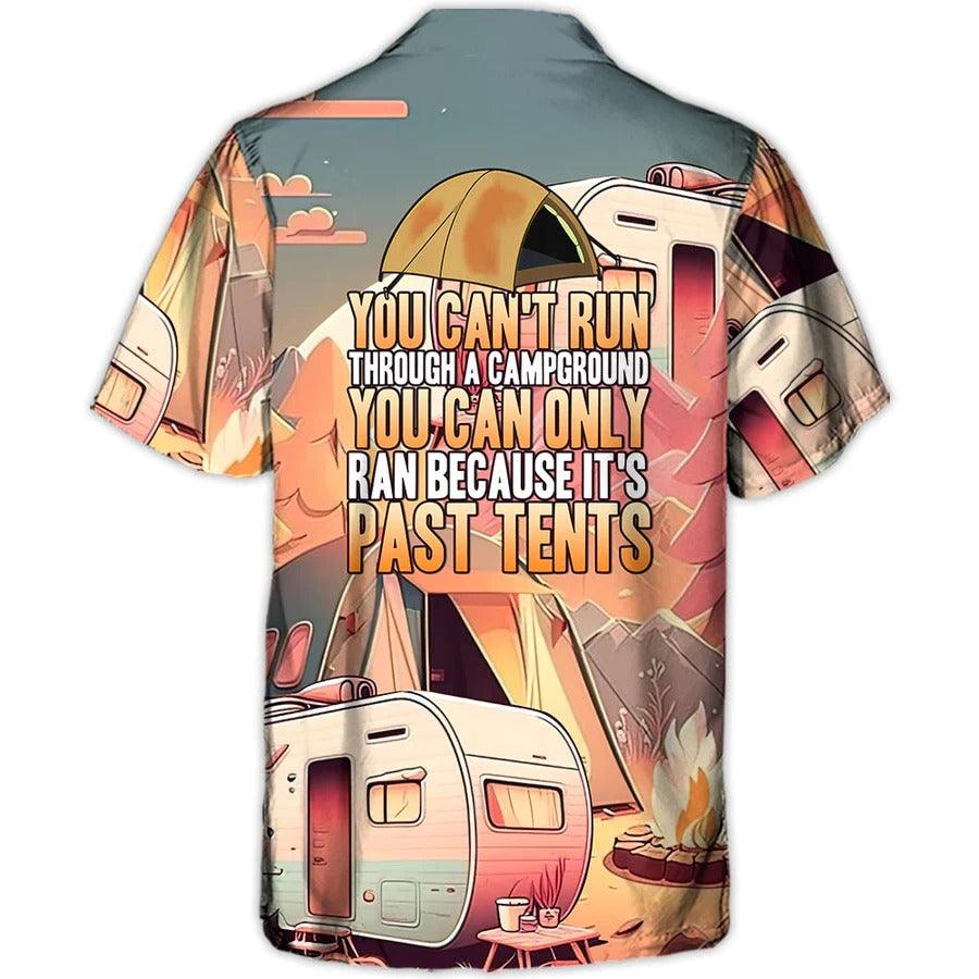 Camping Aloha Shirt, Camping Funny Art Hawaiian Shirt For Summer, Can't Run Through A Campground Shirt - Perfect Gift For Men, Women, Camping Lover - Image 3