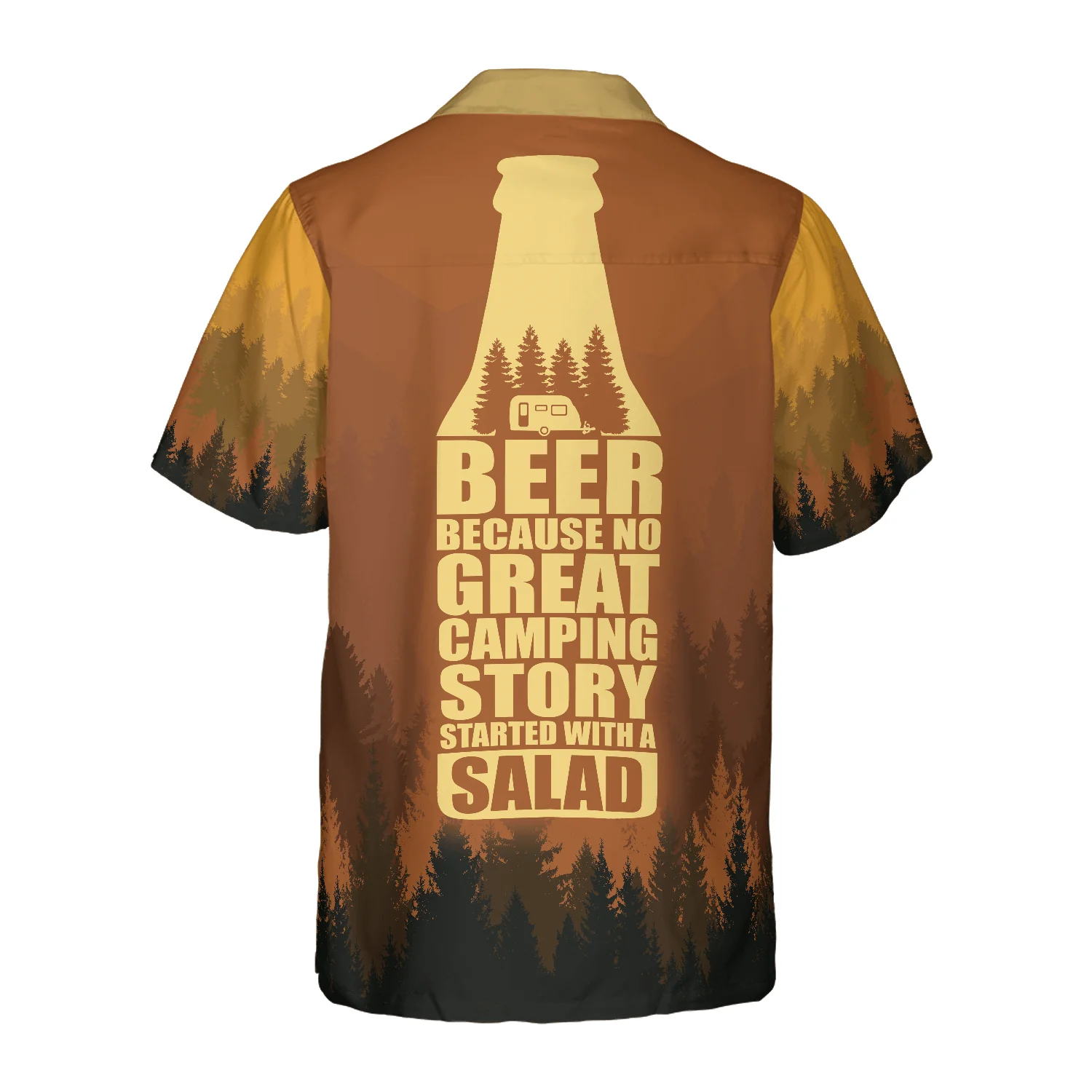 Camping Hawaiian Shirt, Bear Drink Beer Because No Great Campers Story With A Salad, Colorful Summer Aloha Shirt For Men Women, Perfect Gift For Friend - Image 2