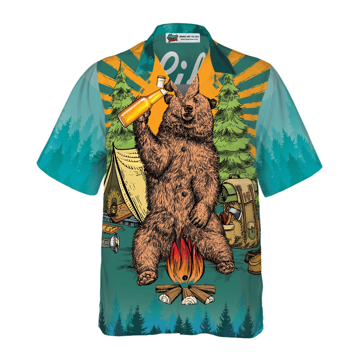 Camping Hawaiian Shirt, Bear Drink Beer, Life Is Better With Beer And A Campfire, Colorful Summer Aloha Shirt For Men Women, Perfect Gift For Friend, Team - Image 2