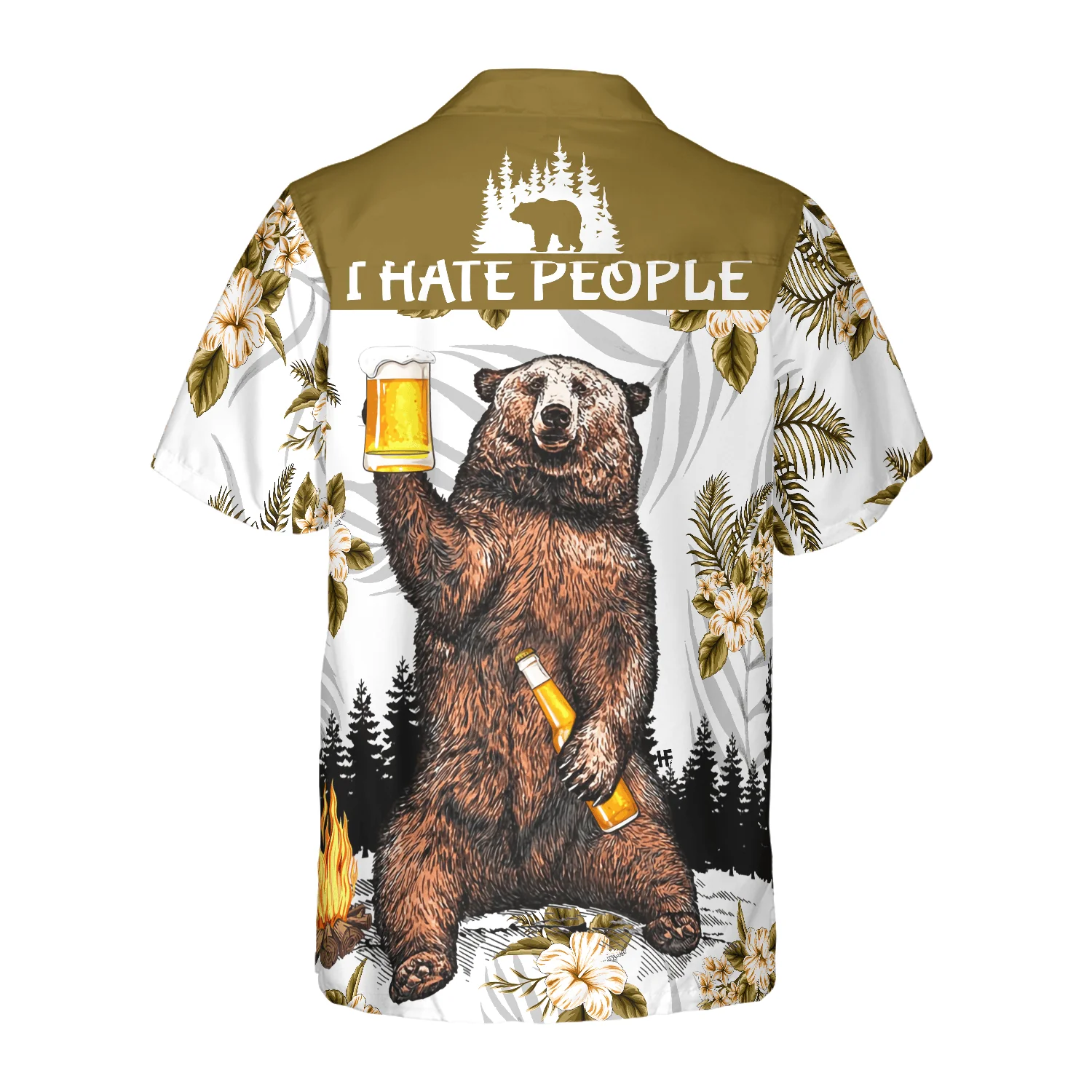 Camping Hawaiian Shirt, Bear Drinks Beer, I Hate People, Colorful Summer Aloha Shirt For Men Women, Perfect Gift For Friend, Family - Image 2