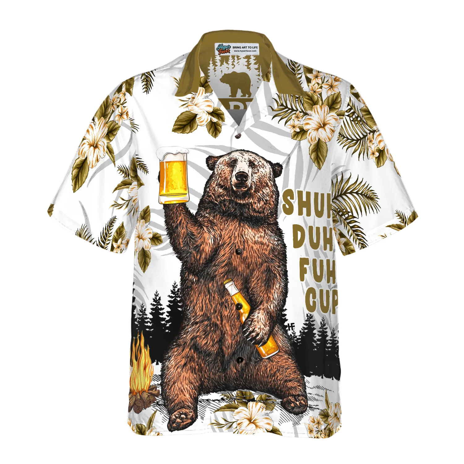 Camping Hawaiian Shirt, Bear Drinks Beer, I Hate People, Colorful Summer Aloha Shirt For Men Women, Perfect Gift For Friend, Family - Image 3