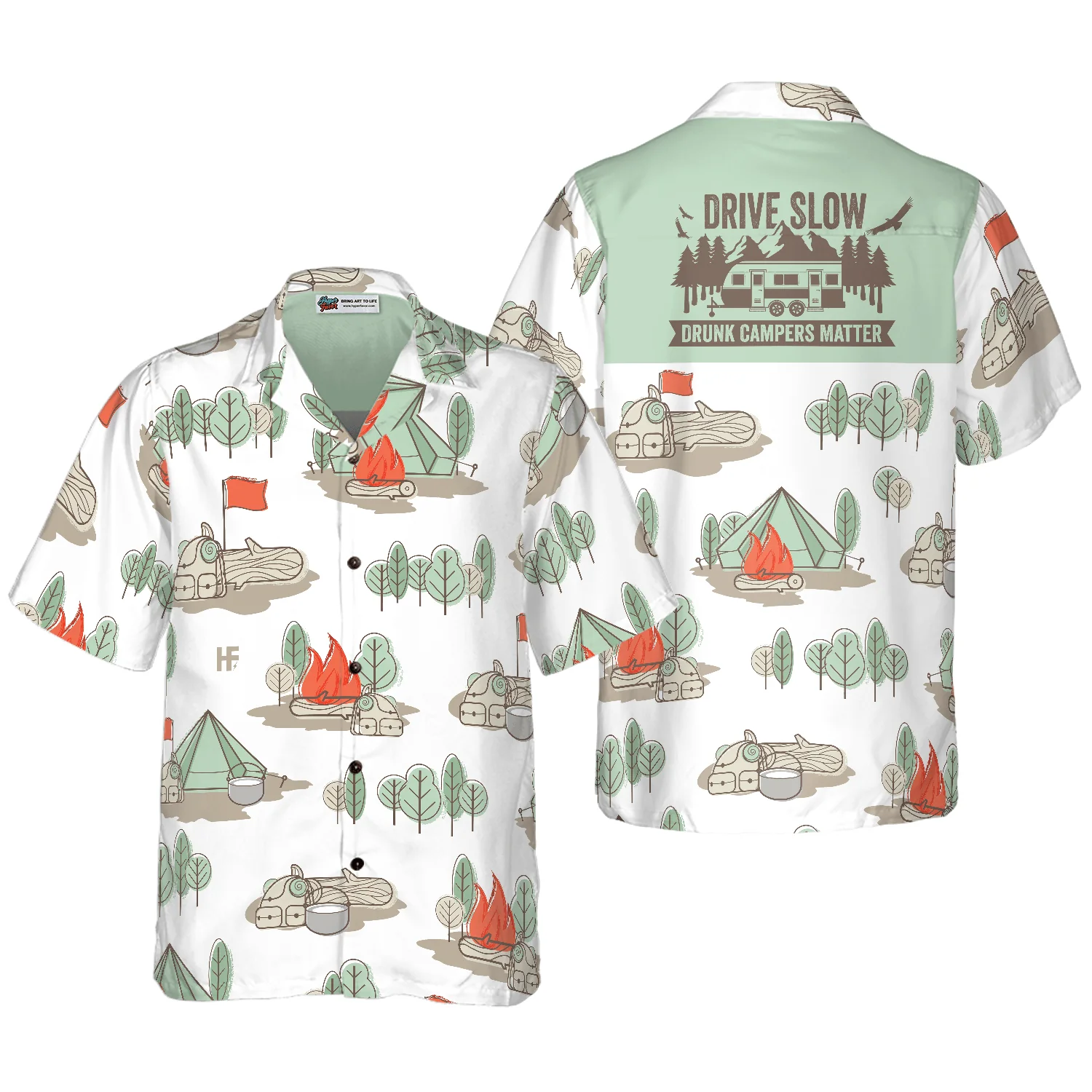 Camping Hawaiian Shirt, Drive Slow Drunk Campers Matter, Colorful Summer Aloha Shirt For Men Women, Perfect Gift For Friend, Team, Camping Lovers - Image 3