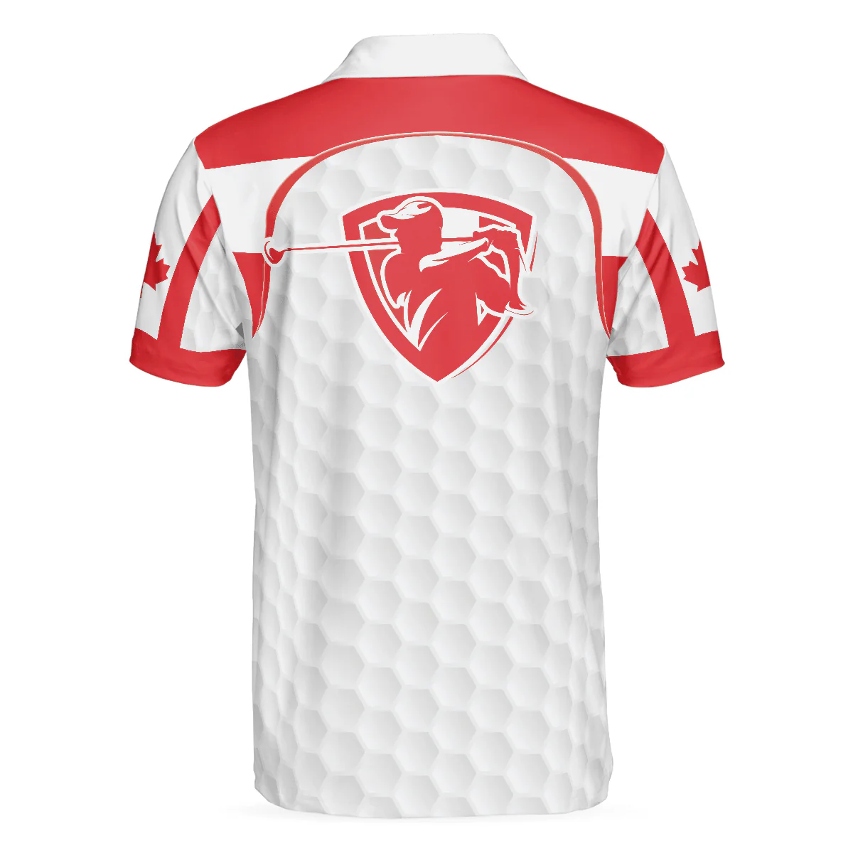 Men Golf Polo Shirt - Canada Flag Golf Texture Polo Shirt, Maple Leaves men Polo Shirt - Perfect Polo Shirt For Men, Golfers - Image 2