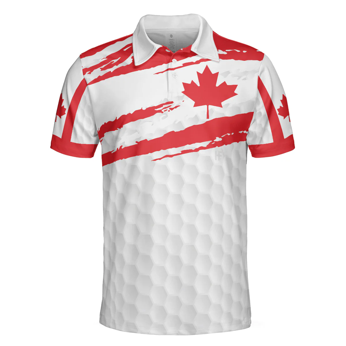 Men Golf Polo Shirt - Canada Flag Golf Texture Polo Shirt, Maple Leaves men Polo Shirt - Perfect Polo Shirt For Men, Golfers - Image 3