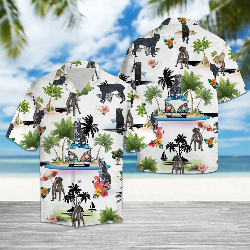Cane Corso Hawaiian Shirt, Dog Hippie Palm Vacation Aloha Shirt For Men Women - Perfect Gift For Dog Lovers, Husband, Boyfriend, Friend, Wife