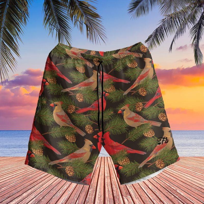 Cardinal Aloha Hawaiian Shirt - Cardinal Pattern Hawaiian Shirt, Pine Tree Branch Pattern Hawaiian Shirt For Men & Women, Cardinal Lover - Image 3