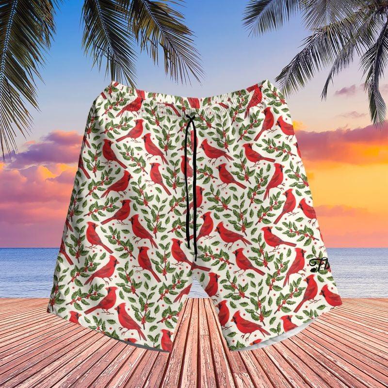 Cardinal Aloha Hawaiian Shirt - Cardinal Winter Pattern Hawaiian Shirt, Red Berries Pattern Hawaiian Shirt For Men & Women, Cardinal Lover - Image 3