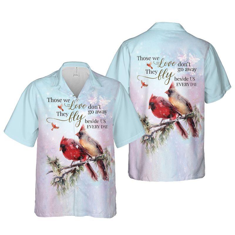 Cardinal Aloha Hawaiian Shirts For Summer - Couple Bird Hawaiian Set Outfits For Men Women - Memorial Gift For Family - Those We Love Don't Go Away - Image 4