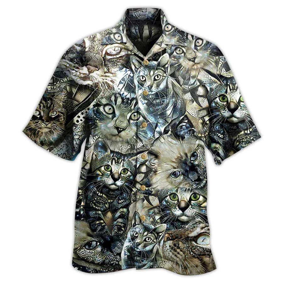Cat Hawaiian Shirt For Summer, Best Colorful Cool Cat Hawaiian Shirts Outfit For Men Women, Friend, Team, Cat Lover