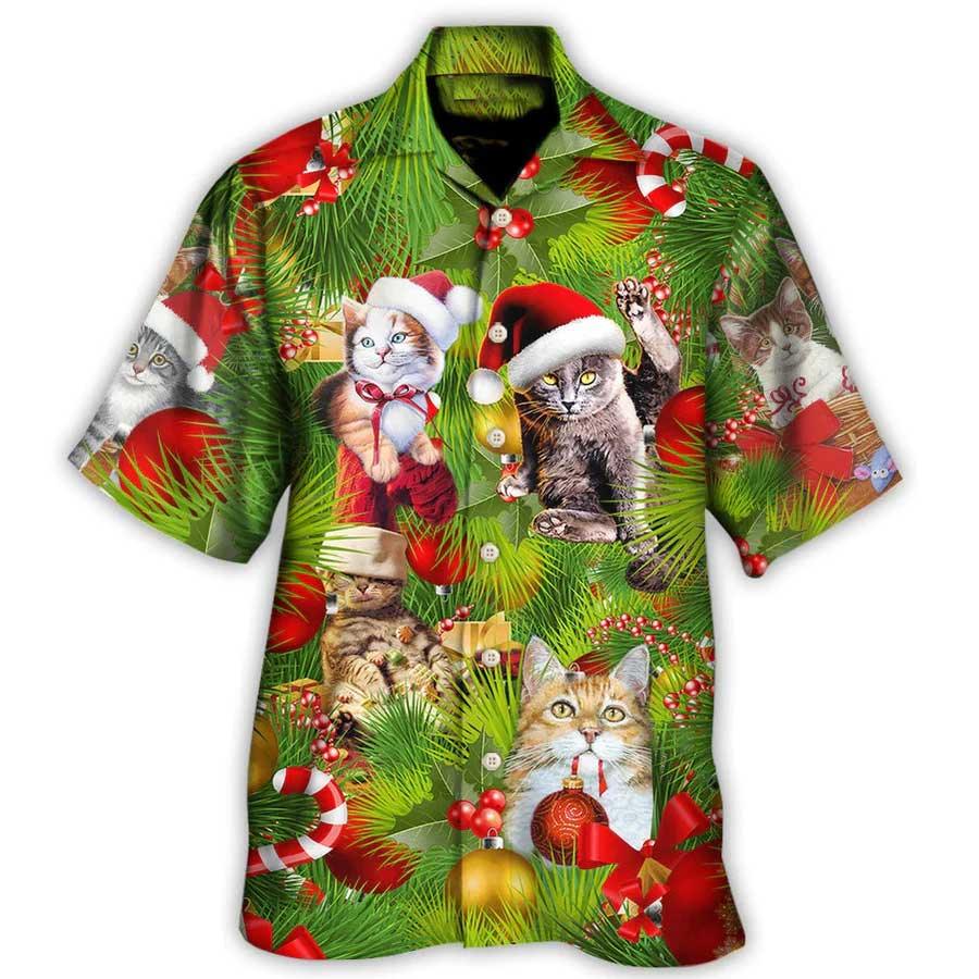 Cat Hawaiian Shirt For Summer, Cat Christmas Aloha Shirts, Best Colorful Cool Cat Hawaiian Shirts Outfit For Men Women, Friend, Team, Cat Lovers