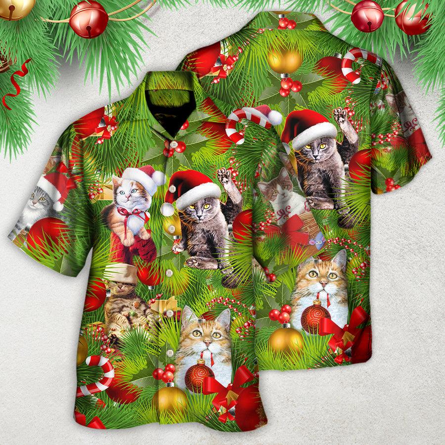 Cat Hawaiian Shirt For Summer, Cat Christmas Aloha Shirts, Best Colorful Cool Cat Hawaiian Shirts Outfit For Men Women, Friend, Team, Cat Lovers - Image 3