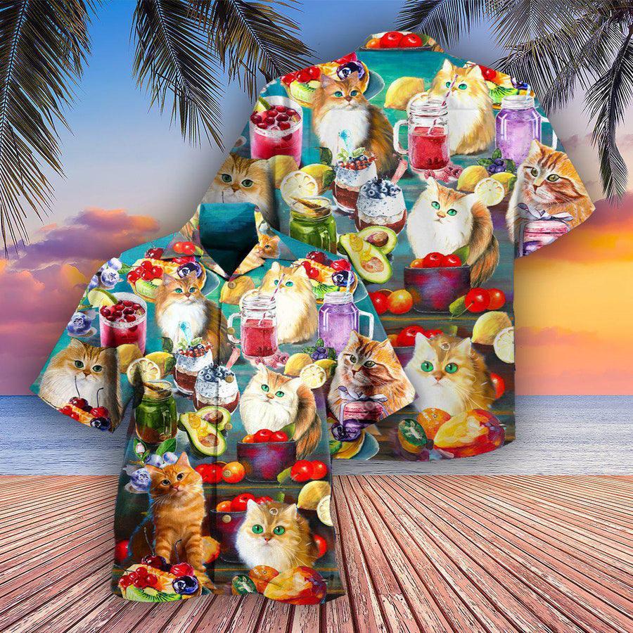 Cat Hawaiian Shirt For Summer, Cat Fresh Your Day With Smoothies Aloha Shirts - Perfect Gift For Men Women, Friend, Team, Cat Lovers - Image 2