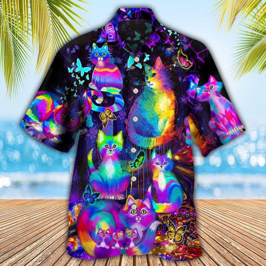 Cat Hawaiian Shirt For Summer, Cat Run The World Aloha Shirts, Best Colorful Cool Cat Hawaiian Shirts Outfit For Men Women, Friend, Team, Cat Lovers - Image 3