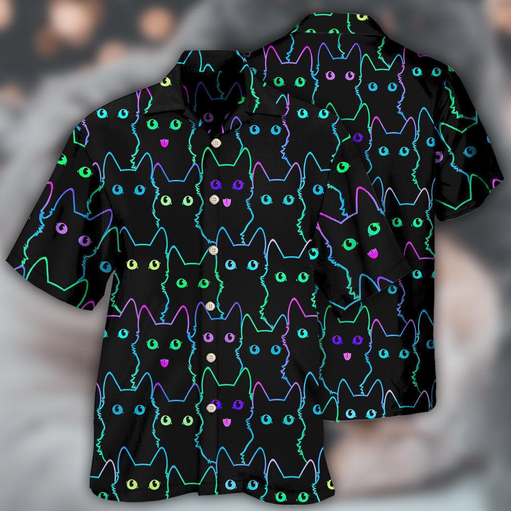 Cat Hawaiian Shirt For Summer, Colorful Cool Cat Hawaiian Shirts Outfit For Men Women, Gift For Friend, Team, Cat Lovers - Image 3