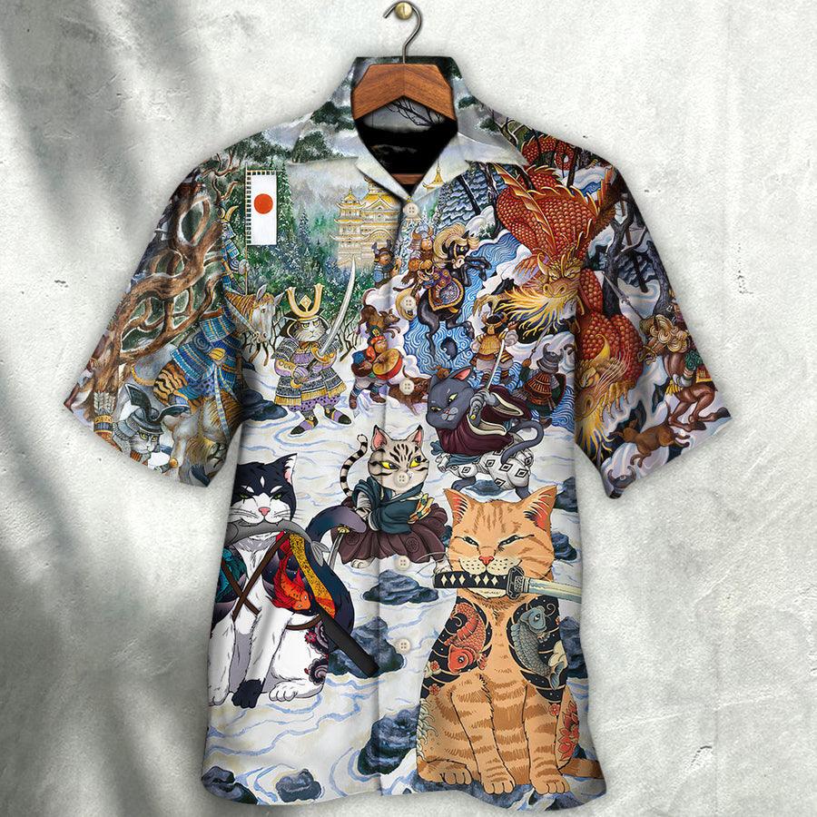 Cat Japanese Hawaiian Shirts For Summer - A Small Measure of Peace Hawaiian Shirt For, Best Cat Hawaiian Shirts Outfit For Men Women, Friend, Team, Cat Lovers - Image 2