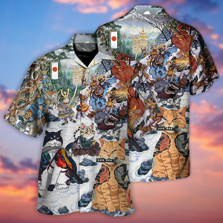 Cat Japanese Hawaiian Shirts For Summer - A Small Measure of Peace Hawaiian Shirt For, Best Cat Hawaiian Shirts Outfit For Men Women, Friend, Team, Cat Lovers - Image 4