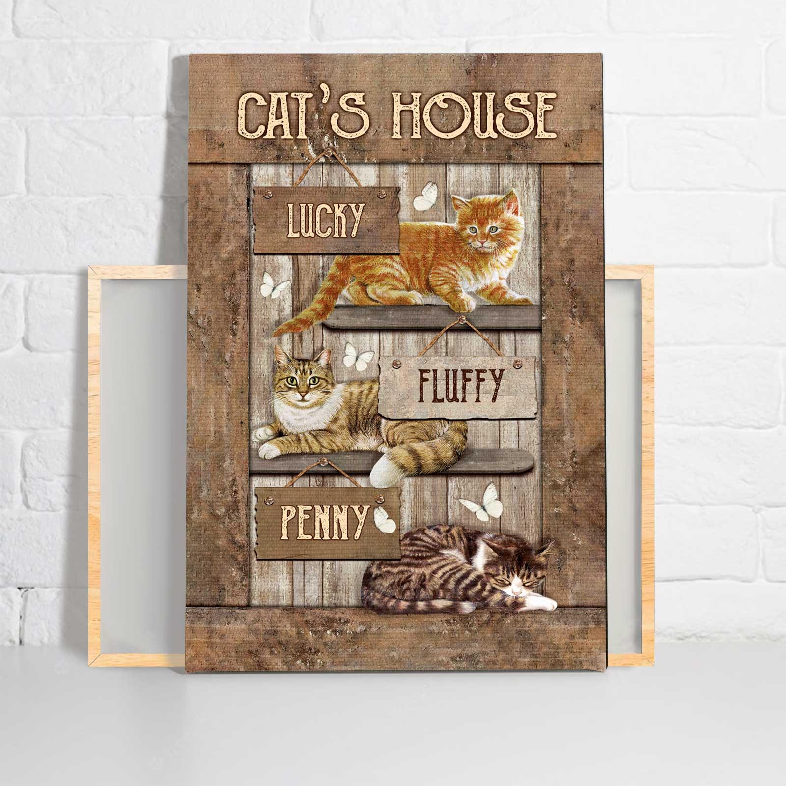 Cat Portrait Canvas - Personalized Cat Memorial Canvas - Adorable cats, White butterfly, Verse of the day, Today I choose joy- Custom Gift For Cat Lovers - Image 2