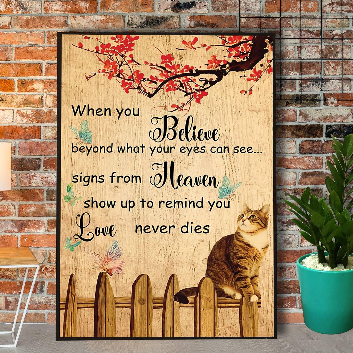 Cat Portrait Canvas - When You Believe Beyond What Your Eyes Can See Canvas - Perfect Gift For Cat Lover, Friend, Family