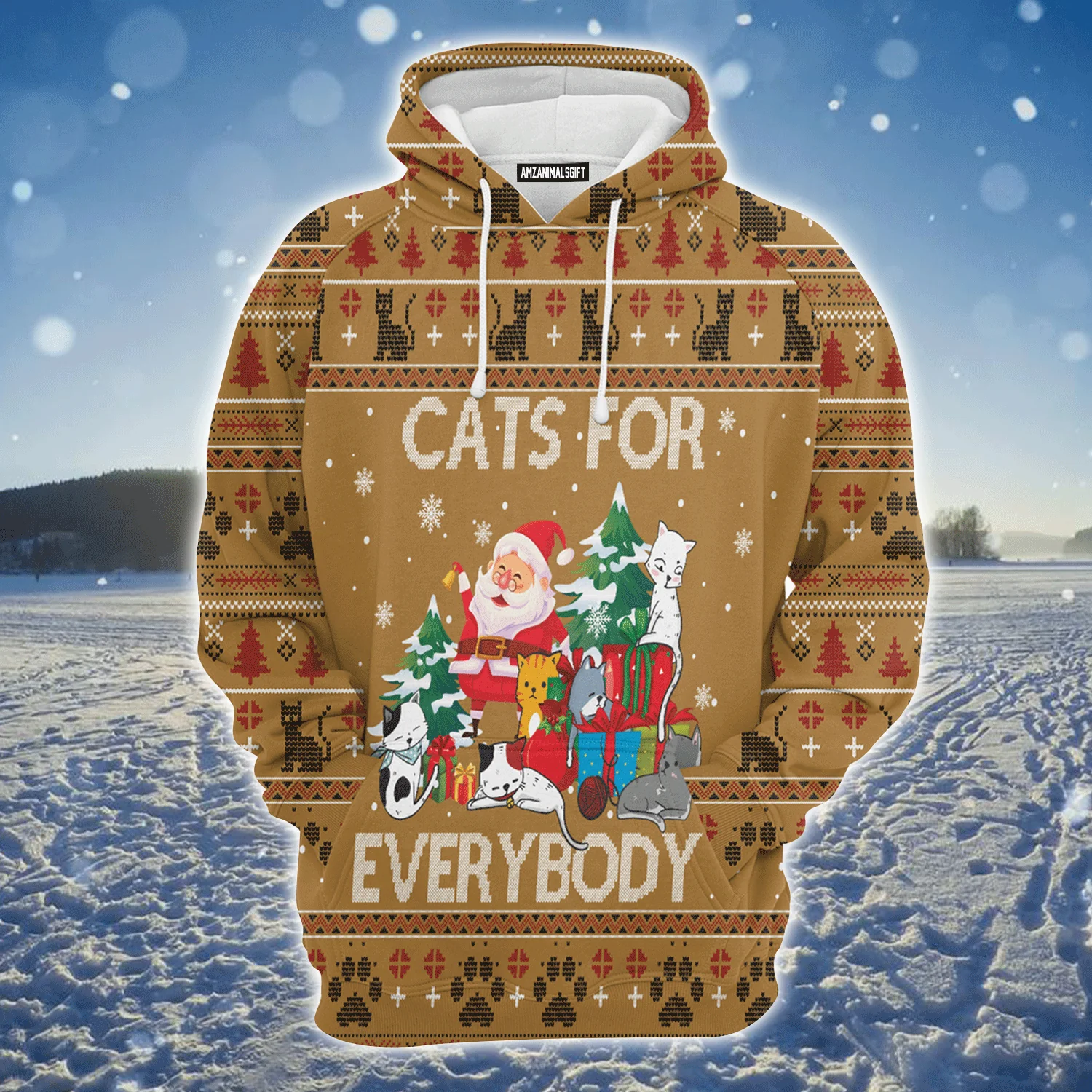 Cat Xmas Premium Christmas Hoodie, Cat For Everybody Unisex Hoodie For Men & Women - Perfect Gift For Christmas, Cat Lovers