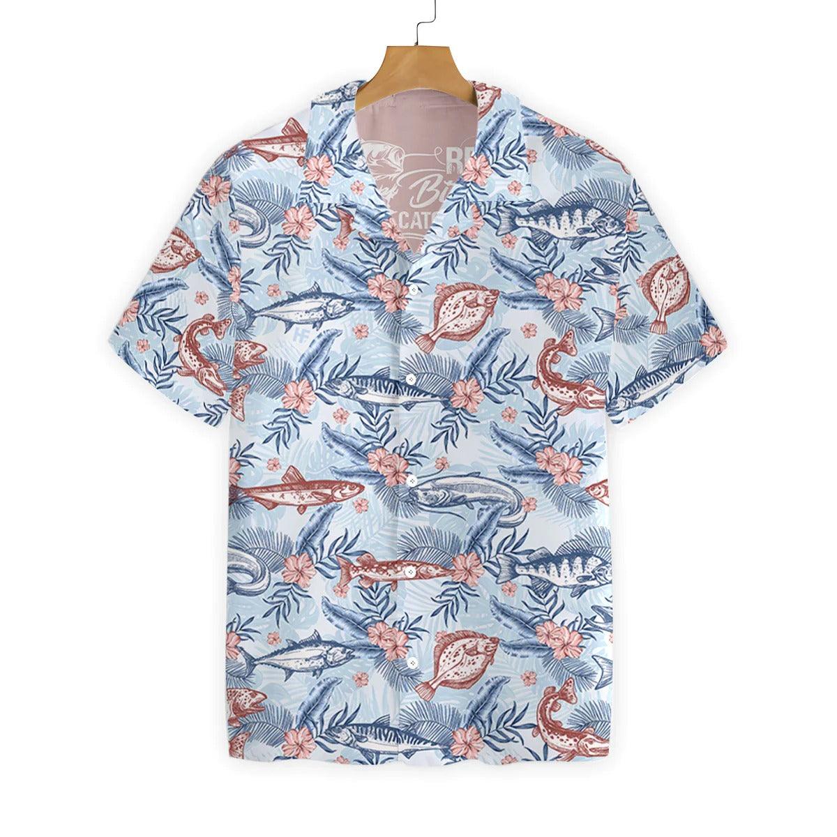 Catch Fishes Aloha Hawaiian Shirt, Reel Bitches Catch Fishes Hawaiian Shirt, Tropical Pattern Aloha Shirt - Gift For Men Women, Friends, Family - Image 2