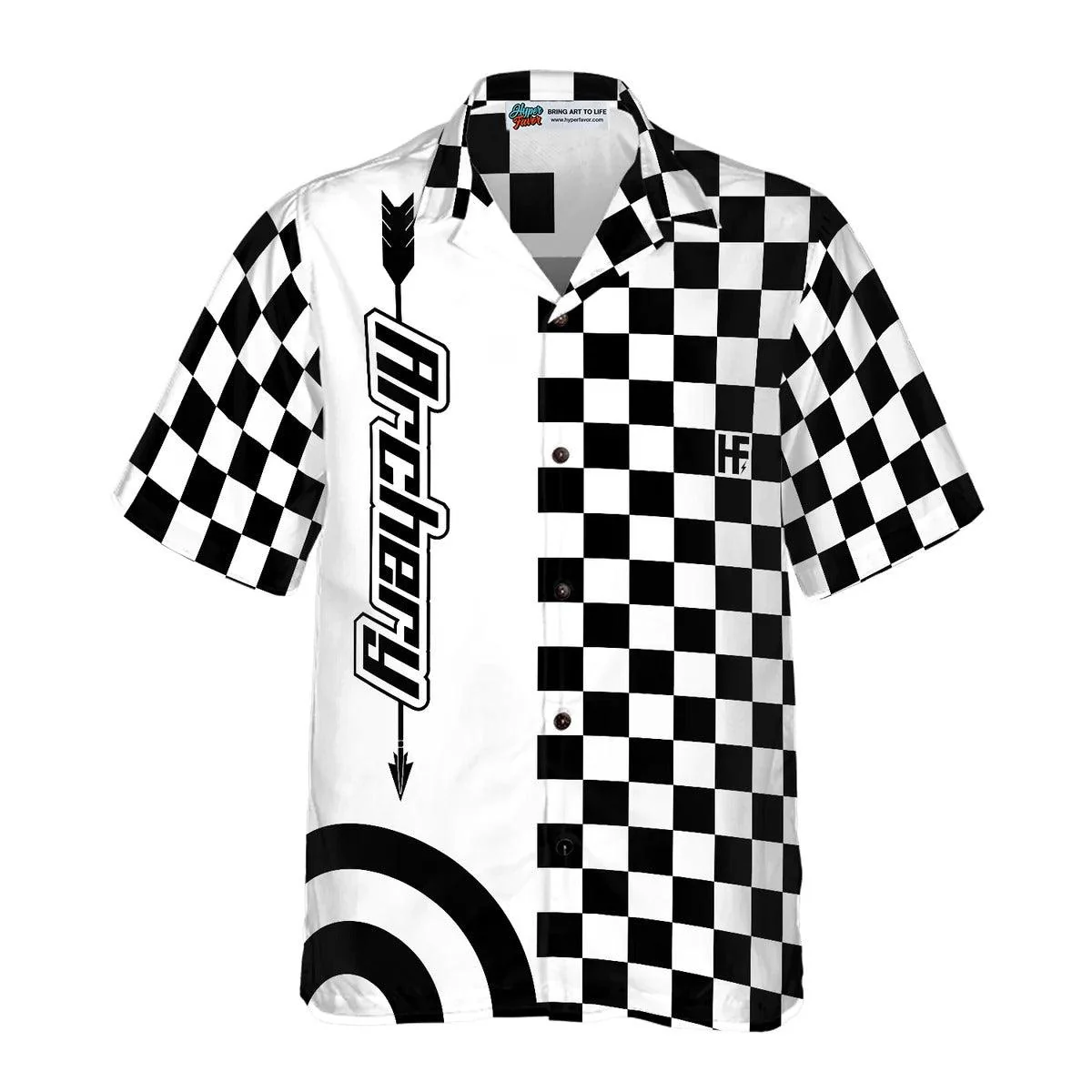 Checkerboard Style And Archery Hawaiian Shirt, Archery Hawaiian Shirt, Checkerboard Summer Aloha Shirt - Perfect Gift For Men, Women, Friend, Family - Image 2