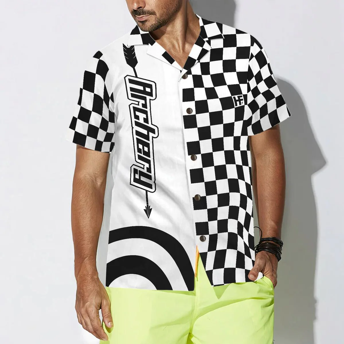 Checkerboard Style And Archery Hawaiian Shirt, Archery Hawaiian Shirt, Checkerboard Summer Aloha Shirt - Perfect Gift For Men, Women, Friend, Family - Image 4
