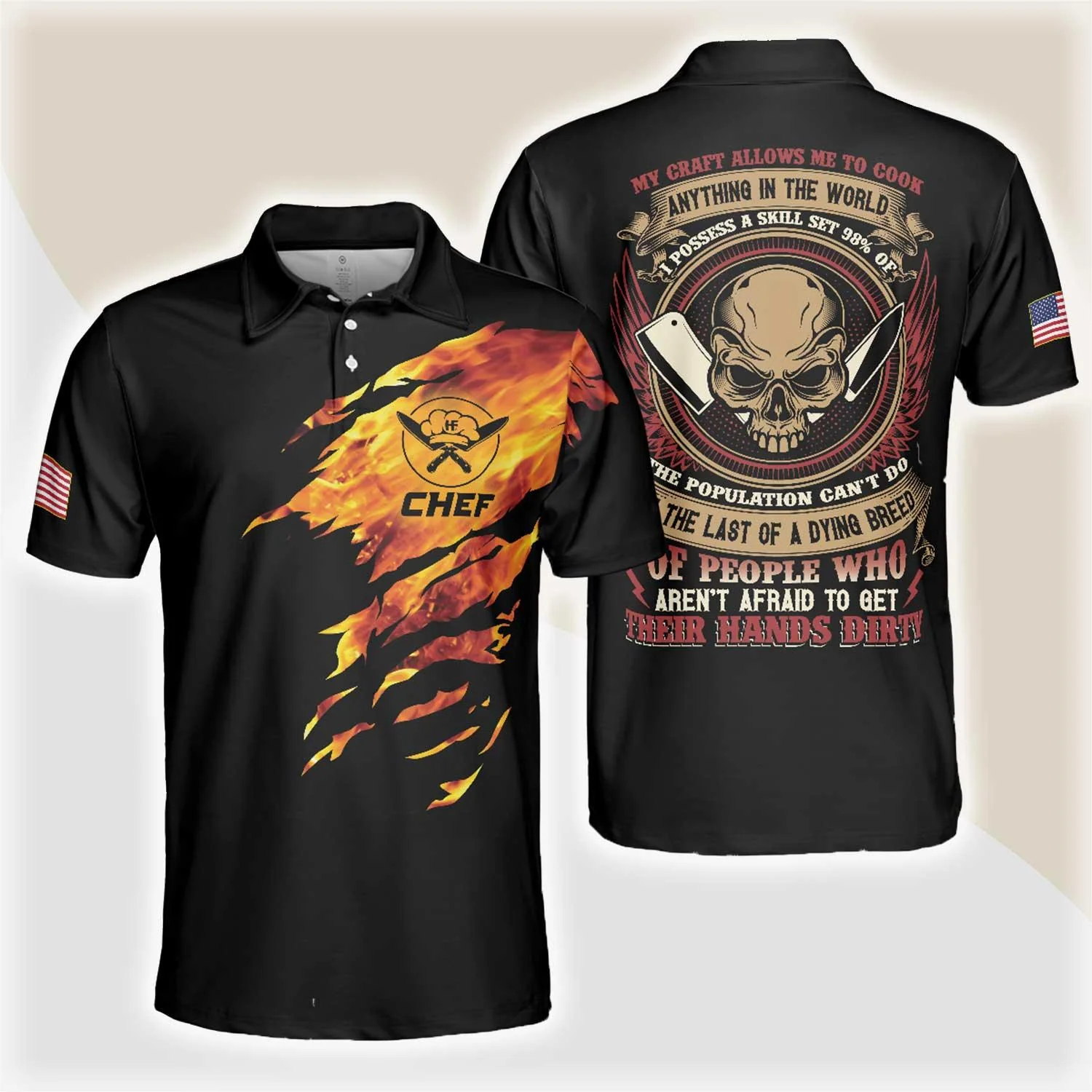 Chef My Craft Allows Me To Cook Anything Short Sleeve Polo Shirt, Skull Polo Shirt, Best Disc Golf Shirt For Men