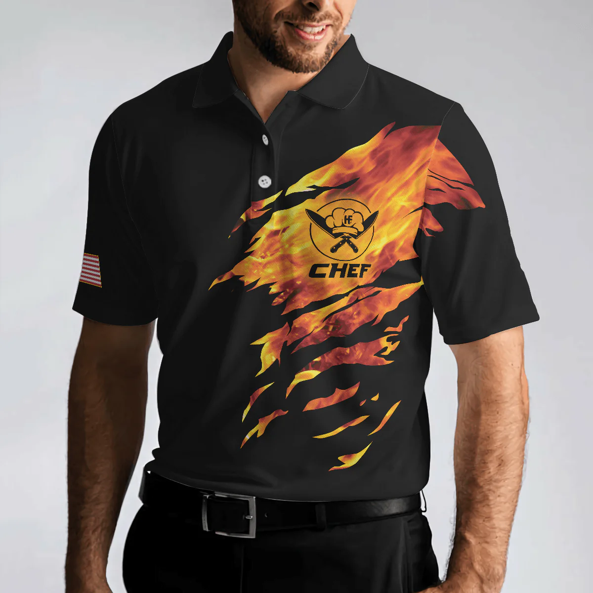 Chef My Craft Allows Me To Cook Anything Short Sleeve Polo Shirt, Skull Polo Shirt, Best Disc Golf Shirt For Men - Image 5
