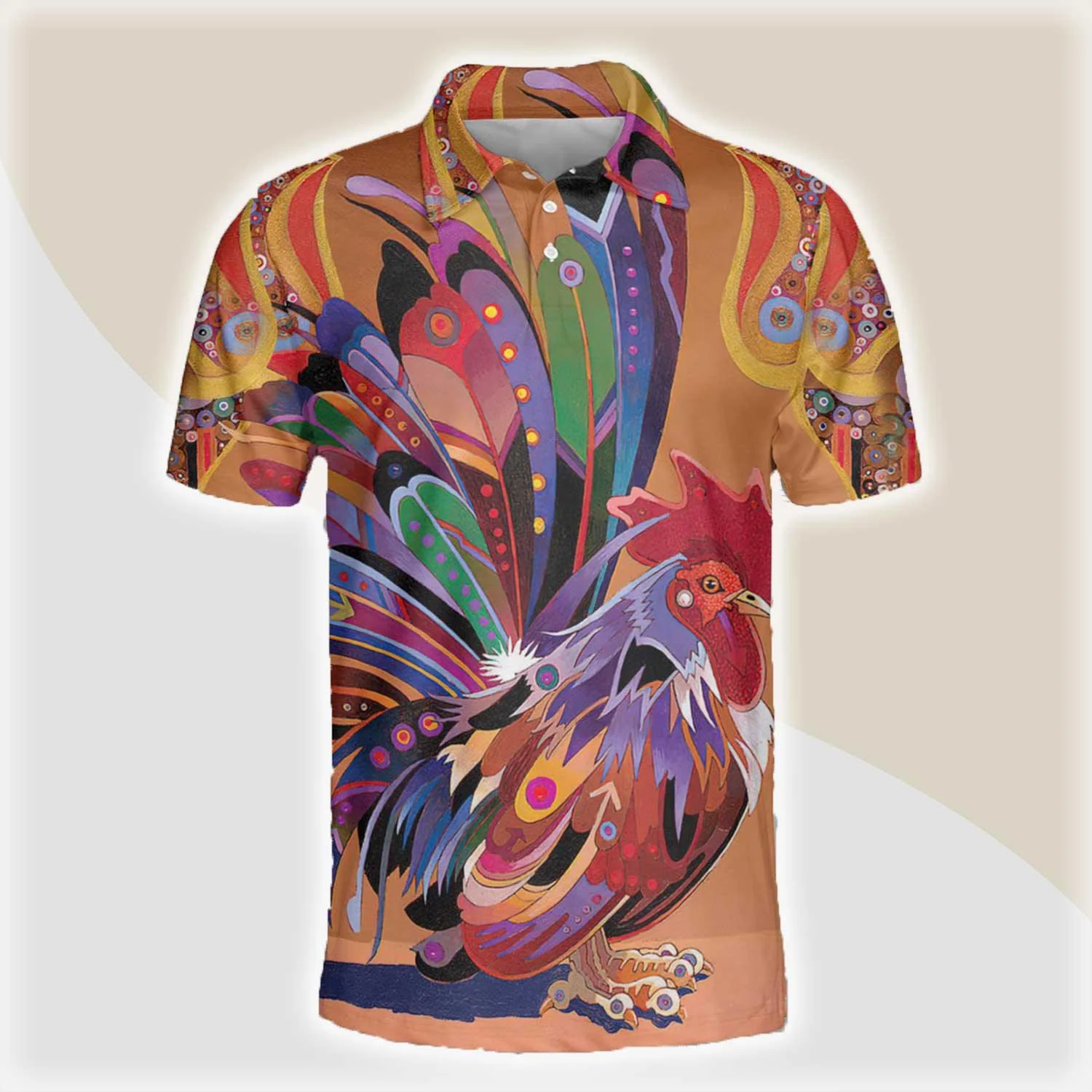 Chicken Men Polo Shirts For Summer - Chicken Pattern Fabulous Button Shirts For Men - Perfect Gift For Chicken Lovers, Animal Lovers