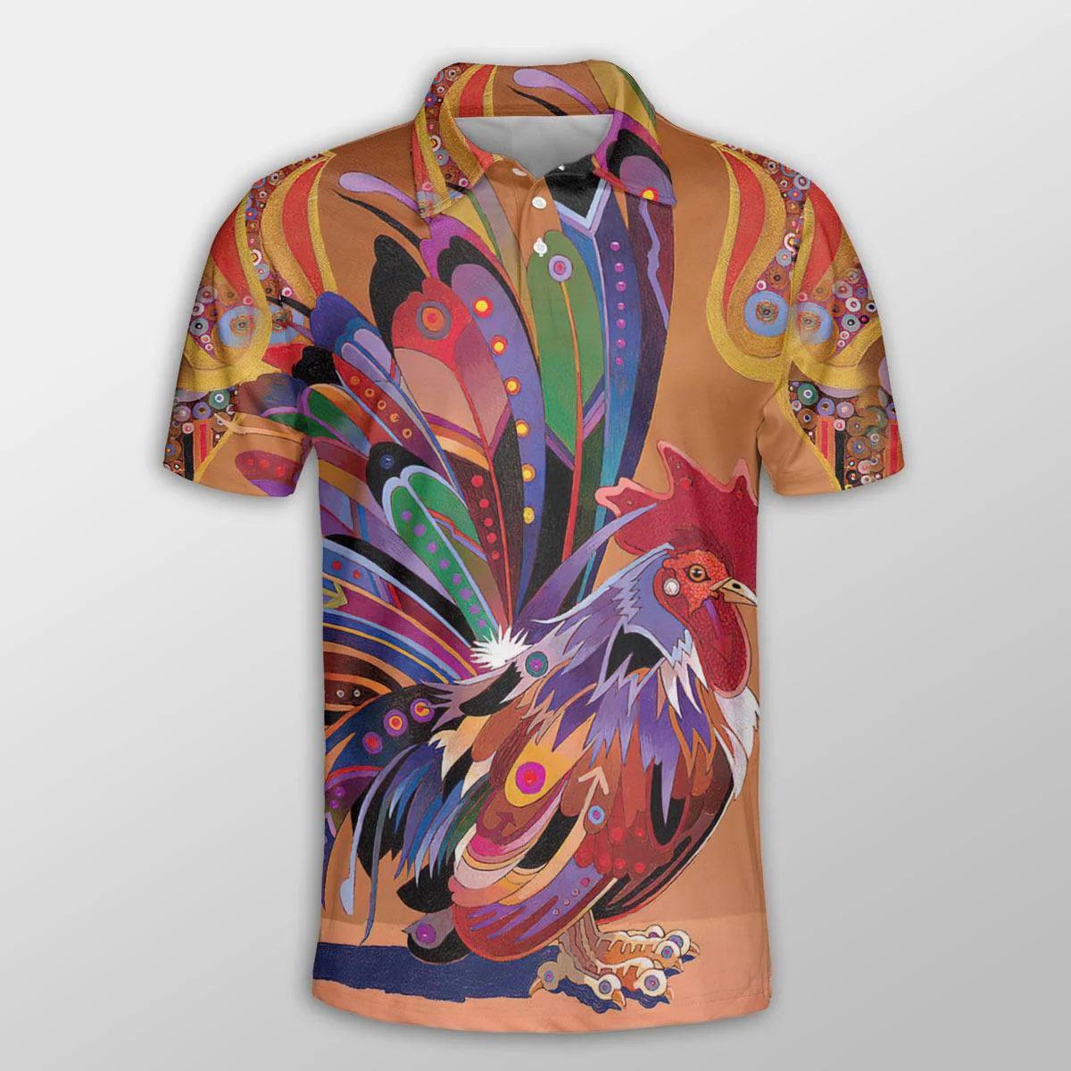 Chicken Men Polo Shirts For Summer - Chicken Pattern Fabulous Button Shirts For Men - Perfect Gift For Chicken Lovers, Animal Lovers - Image 2