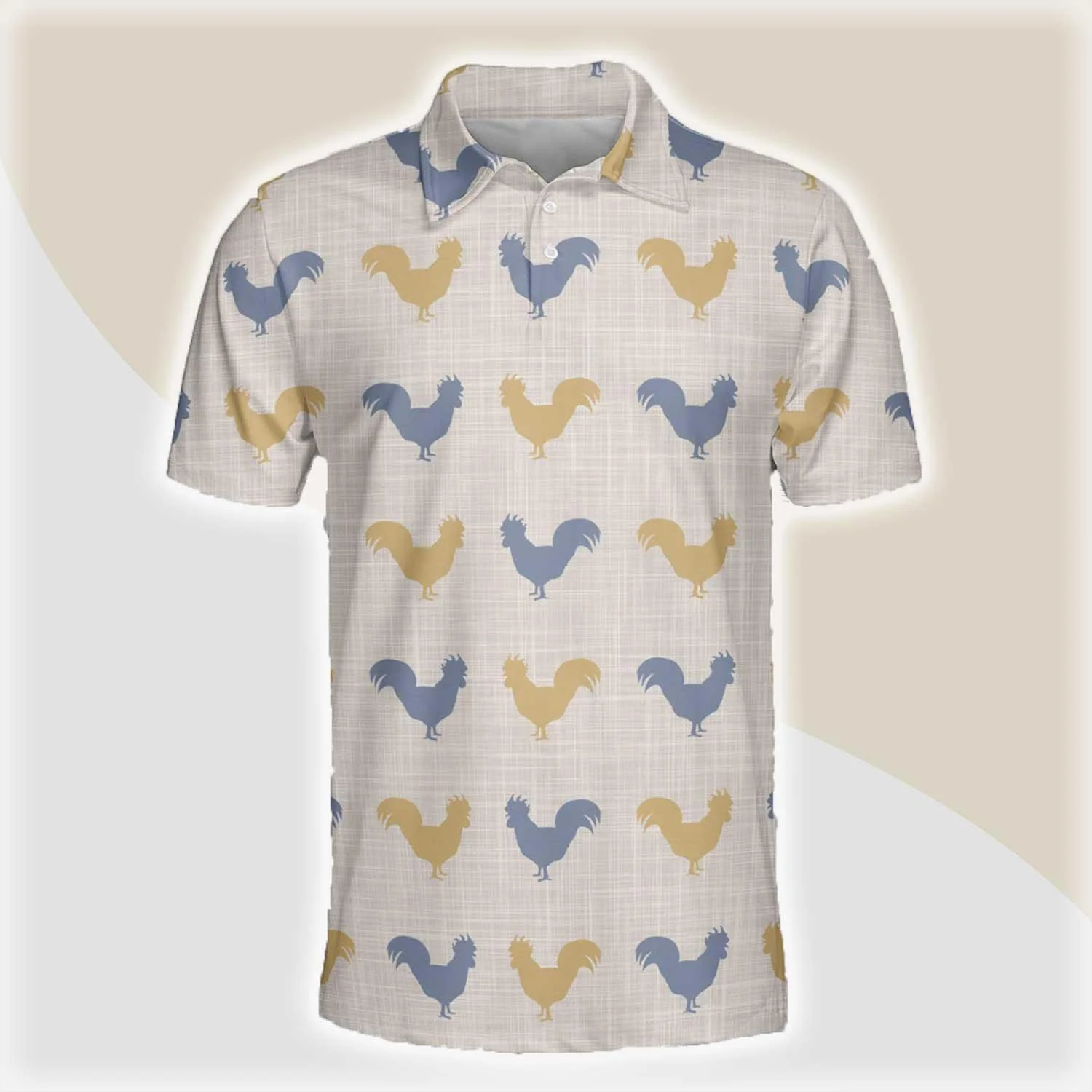 Chicken Men Polo Shirts For Summer - Chicken Silhouette Pattern Button Shirts For Men - Perfect Gift For Chicken Lovers, Animal Lovers