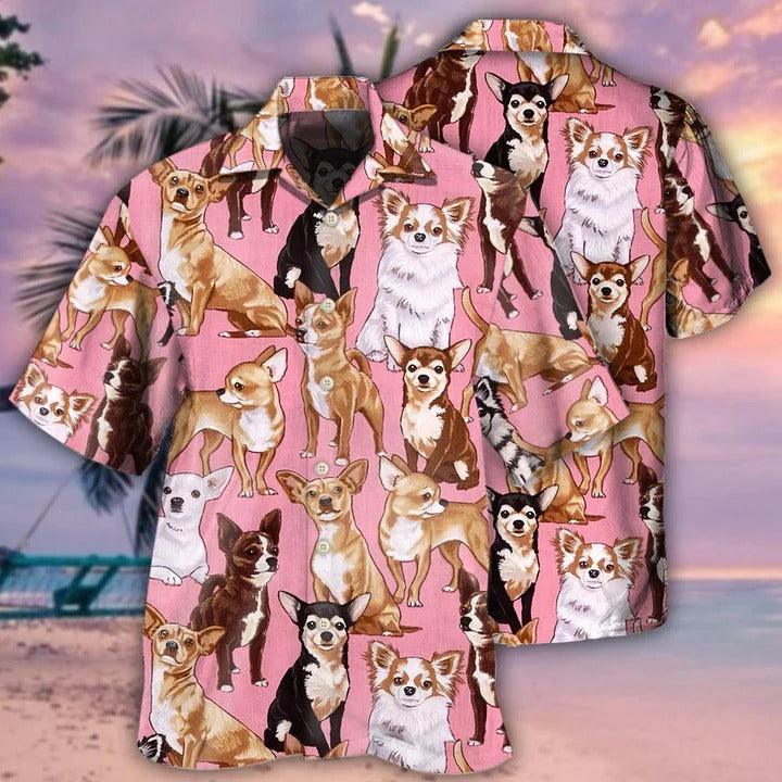 Chihuahua Aloha Hawaii Shirt - Dog Basic Pink Hawaiian Shirt For Summer - Perfect Gift For Dog Lovers, Friend, Family