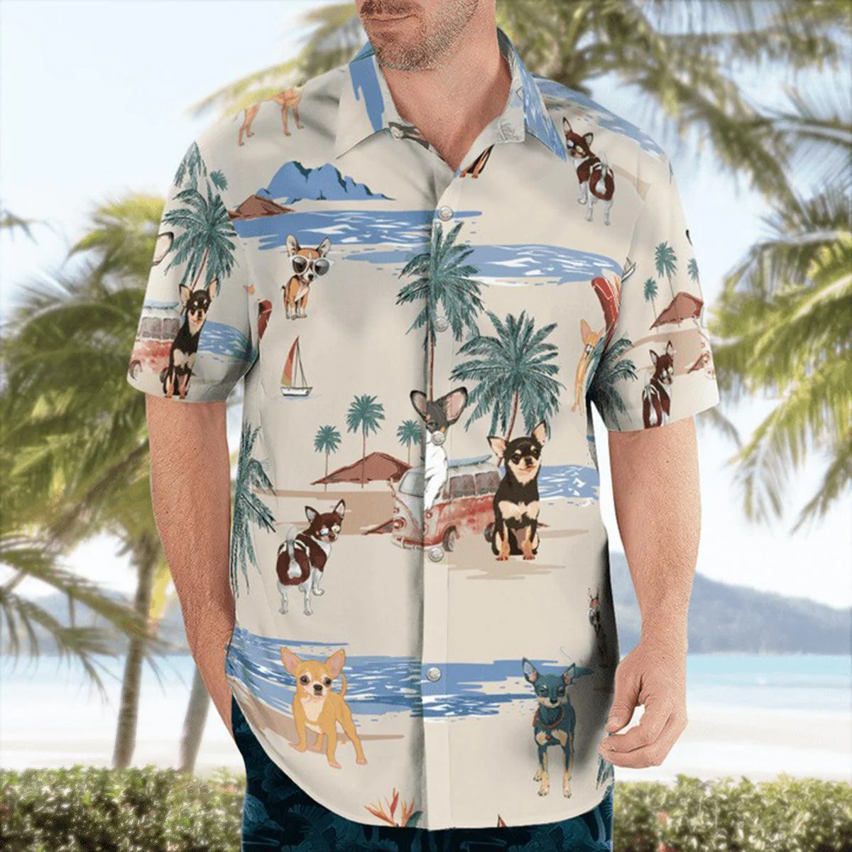 Chihuahua Aloha Hawaiian Shirt, Chihuahua Beach Hawaiian Shirt, Aloha Shirt For Summer - Perfect Gift For Men, Women, Dog Lover, Friend, Family - Image 3