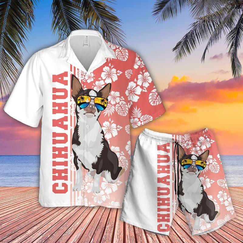Chihuahua Aloha Hawaiian Shirt - Tropical Leaves Hawaiian Shirt, Chihuahua Sunglass Hawaiian Shirt For Men & Women, Chihuahua Lover